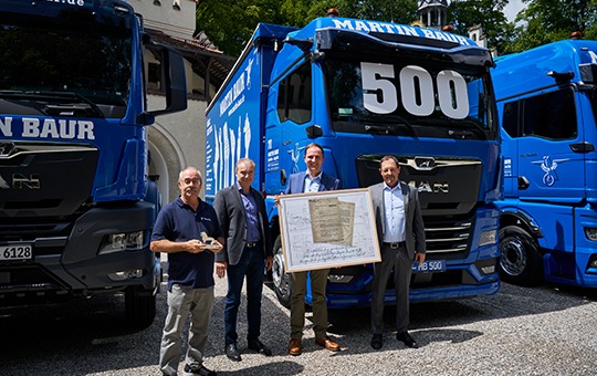 500ster MAN Lkw für Martin Baur – eine Partnerschaft, die bewegt