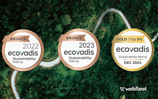 Webfleet erhält das erste EcoVadis-Gold-Rating: ein Meilenstein in Sachen Nachhaltigkeit